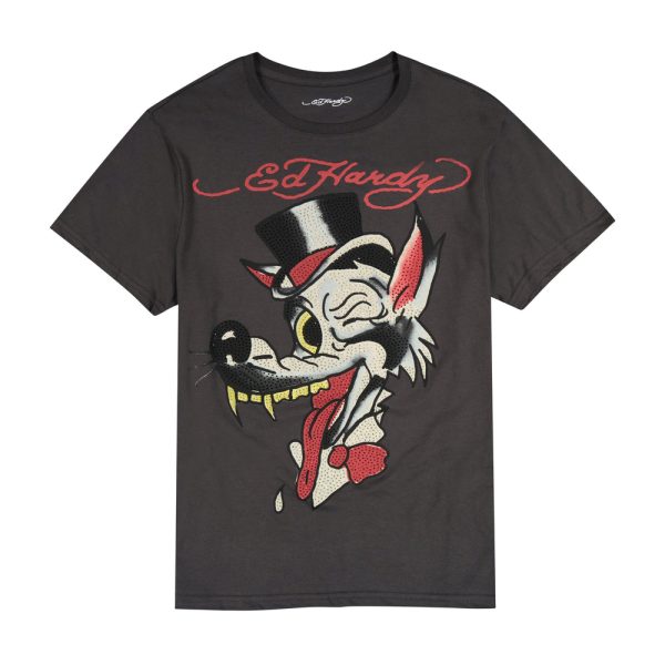 Wolf Head Throwback Rhinestone Tee