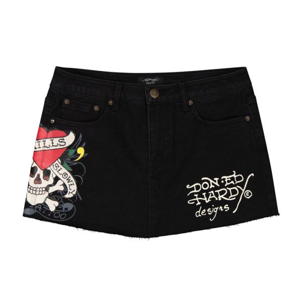 LKS Skull Denim Skirt