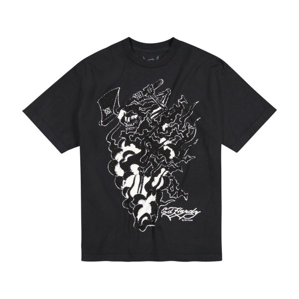 Axe Skull Mens Rhinestone Ss Tee